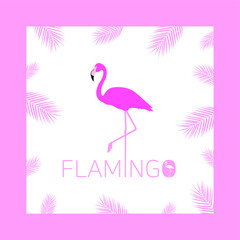 홍학과 야자잎 프레임