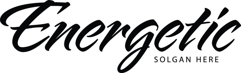 A hand-drawn signature logo design template