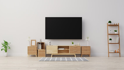 Interior poster mock up living room with colorful white sofa . 3D rendering.