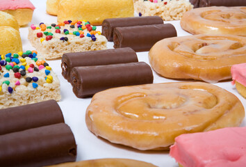 An assortment of junk food items.