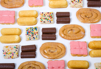 An assortment of junk food items.