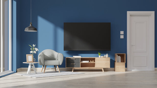 Interior poster mock up living room with colorful white sofa . 3D rendering.