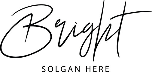 A hand-drawn signature logo design template