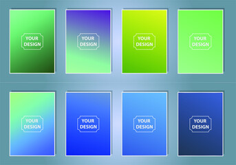 Set of abstract gradient banners. Minimal style color background. Template for wallpaper, mobile app, screen