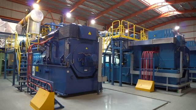 natural gas Generator Sets, camera movement from left to right.