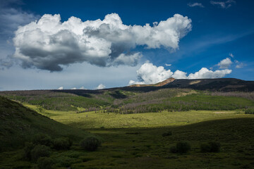 mountain landscape with clouds