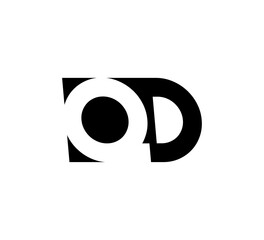 Initial letters Logo black positive/negative space QD