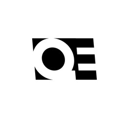Initial letters Logo black positive/negative space QE