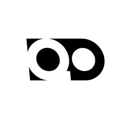 Initial letters Logo black positive/negative space QO