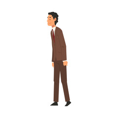 Cheerful Businessman Character in Business Suit Cartoon Vector Illustration