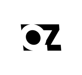 Initial letters Logo black positive/negative space QZ