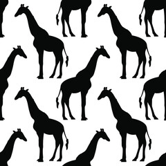 giraffe silhouette seamless pattern