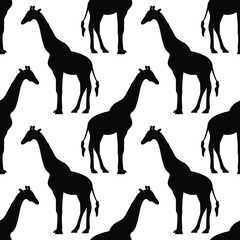 giraffe silhouette seamless pattern