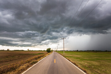 Fototapeta na wymiar Road Under Storm Clouds