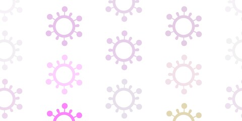 Light Pink, Green vector template with flu signs.