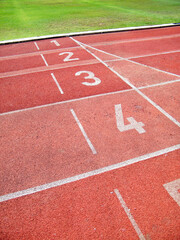 Sport running track.Running track of the sport ground.