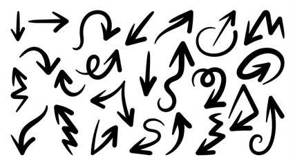 Arrow vector doodle. Hand drawn sketch arrows design for business plan and education.