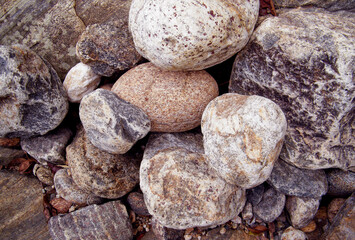 Rocky, stony texture. Boulders with round shape.