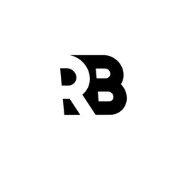 Initial letters Logo black positive/negative space RB