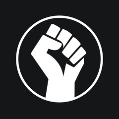 vector illustration of a hand . black lives matter. black power	