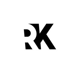 Initial letters Logo black positive/negative space RK