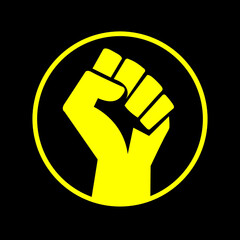 vector illustration of a hand . black lives matter. black power	