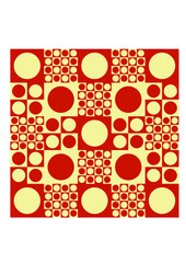 Retro circles pattern, 60s geometric background