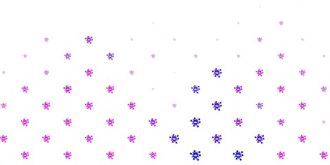 Light purple, pink vector pattern with coronavirus elements.