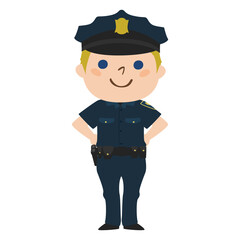 笑顔の男性警察官のイラスト。