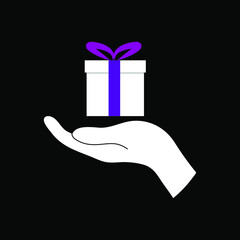hand with gift box