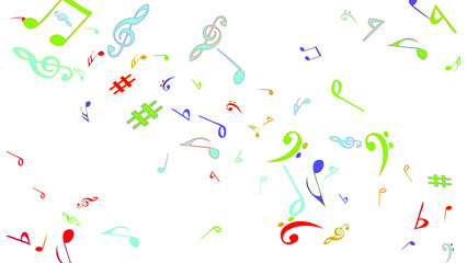 Musical Signs. Modern Background with Notes. Vector Element for Musical Poster, Banner, Advertising, Card. Minimalistic Simple Background.
