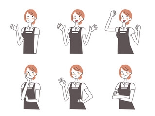 女性　店員　ポーズ集