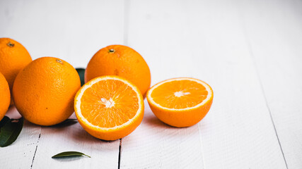 Fruit orange on white background