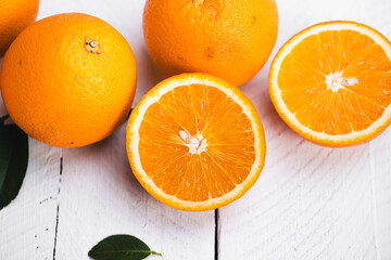 Fruit orange on white background