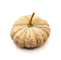 Fresh brown pumpkin isolated on white background