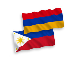 Flags of Armenia and Philippines on a white background
