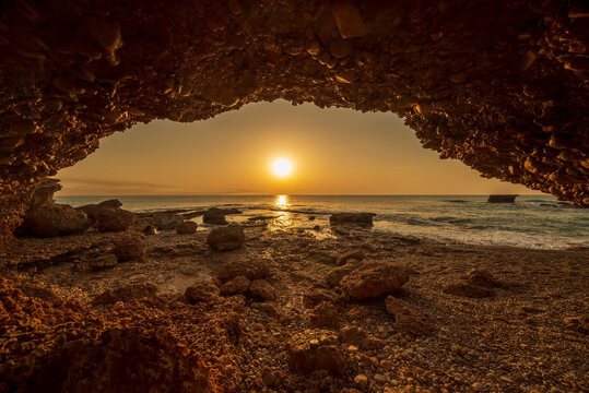The coast of Vinaroz during a sunrise, Costa azahar