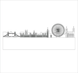 London City Skyline from London in England. illustration for web and mobile design.