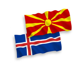 Flags of Iceland and North Macedonia on a white background