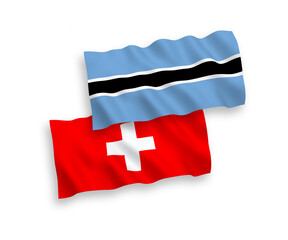 Flags of Botswana and Switzerland on a white background