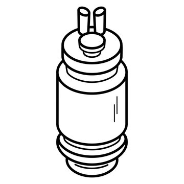 Small Modular Reactor Vector Icon In Outlines