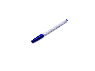 Dark blue color pen on white background