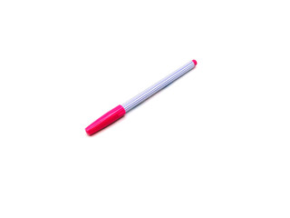 Pink color pen on white background