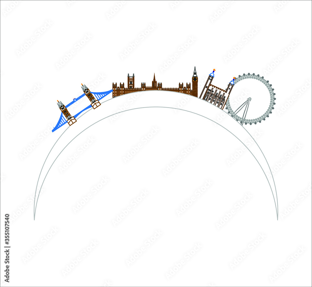 Poster London City Skyline from London in England. illustration for web and mobile design.