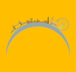 London City Skyline from London in England. illustration for web and mobile design.