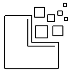 Data vector icon in outlines