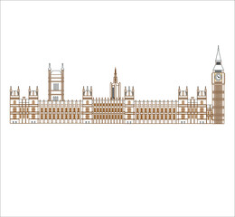 London Palace of Westminster in England. illustration for web and mobile design.