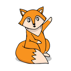 Illustration vector graphic of cute little fox. Perfect for children toy, t-shirt image, icon, symbol, etc.