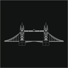 London Tower Bridge in England. illustration for web and mobile design.