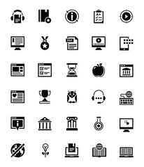 Elearning Glyph Icons Collection 